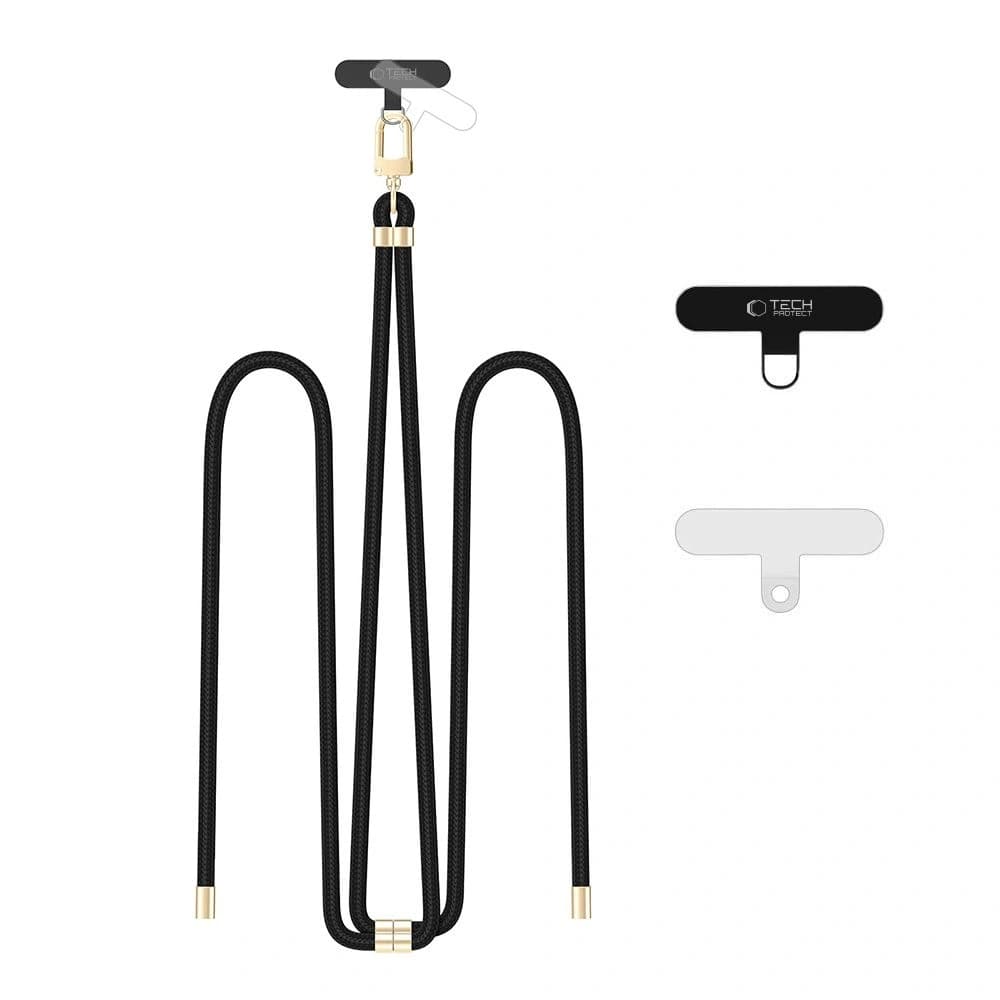 Tech-Protect C7S Curea de umăr din frânghie Negru/aur - 1