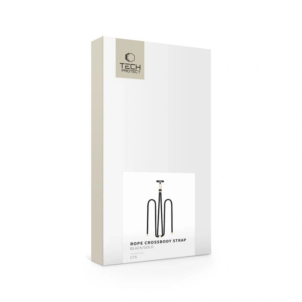 Tech-Protect C7S Curea de umăr din frânghie Negru/aur - 4