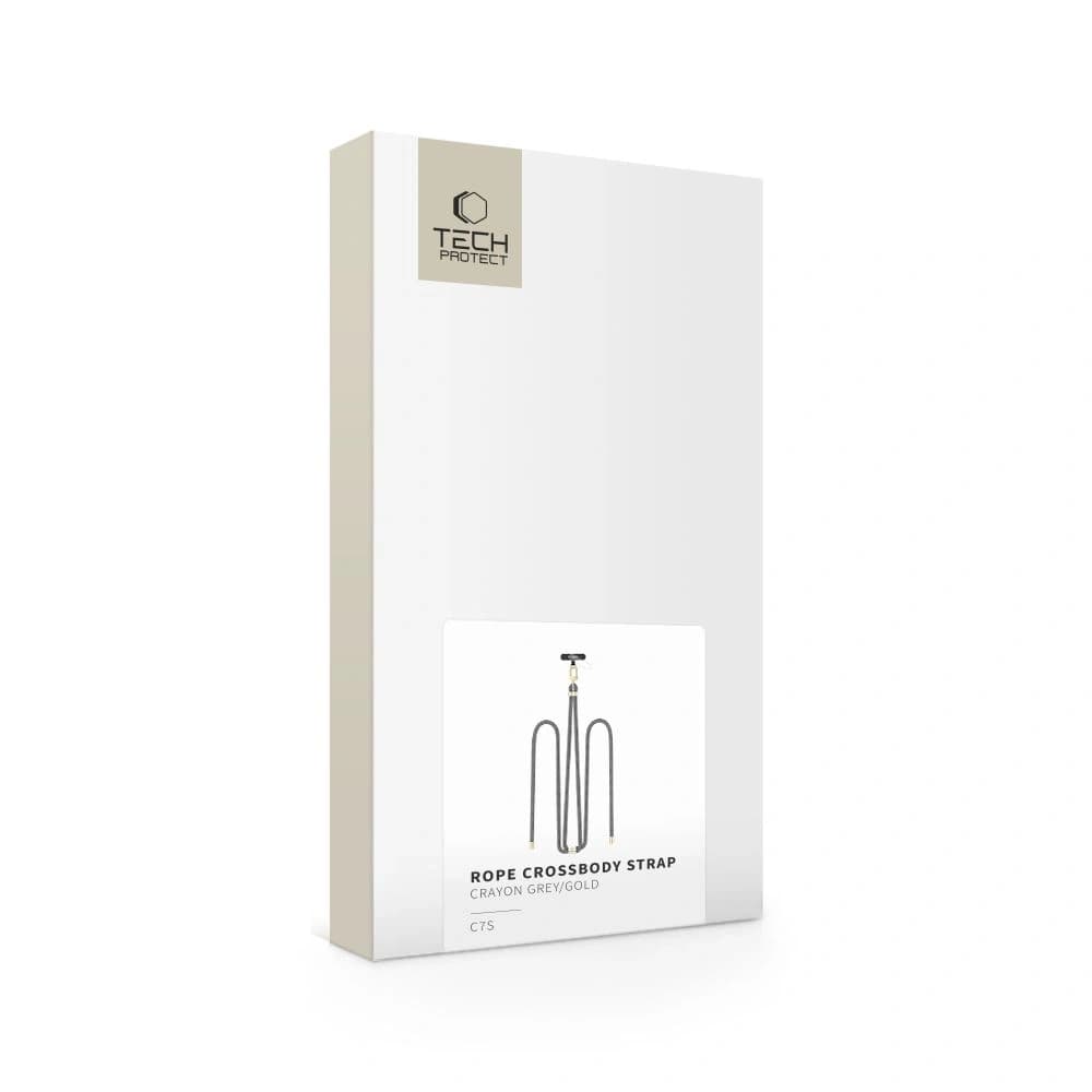 Tech-Protect C7S Curea Crossbody din sfoară Gri/aurie - 4