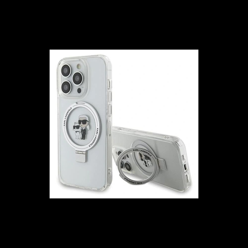 Karl Lagerfeld KLHMP15XHMRSKCH Apple iPhone 15 Pro Max kemény tok Ring Stand Karl&Choupettte MagSafe fehér - 1