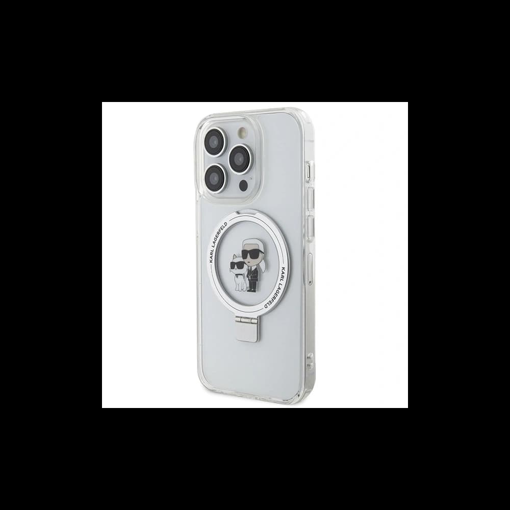 Karl Lagerfeld KLHMP15XHMRSKCH Apple iPhone 15 Pro Max kemény tok Ring Stand Karl&Choupettte MagSafe fehér - 2