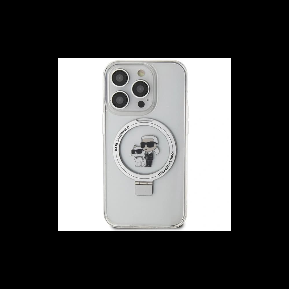 Karl Lagerfeld KLHMP15XHMRSKCH Apple iPhone 15 Pro Max kemény tok Ring Stand Karl&Choupettte MagSafe fehér - 3