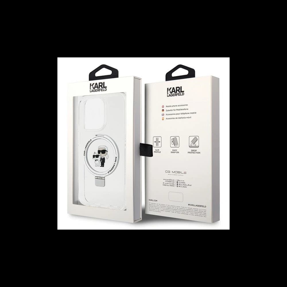 Karl Lagerfeld KLHMP15XHMRSKCH Apple iPhone 15 Pro Max kemény tok Ring Stand Karl&Choupettte MagSafe fehér - 8