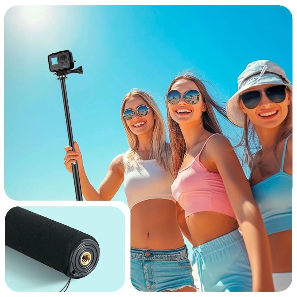 Tech-Protect GA100 Monopod és Selfie Bot GOPRO / DJI Fekete - 4