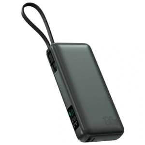 4smarts Enterprise Powerbank 20000mAh 130W cu cablu integrat USB-C, gri metalic