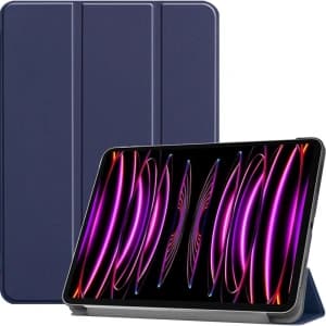 Bizon Case Tab Croc Apple iPad Pro 12.9 2022/2021/2020/2018 navy blue