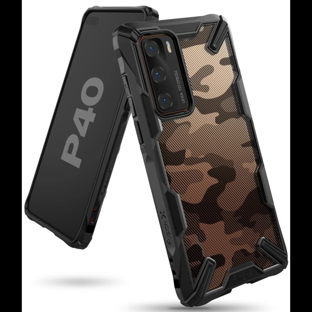 Ringke Tasche Fusion-X Huawei P40 Camo (Moro) Schwarz - 1