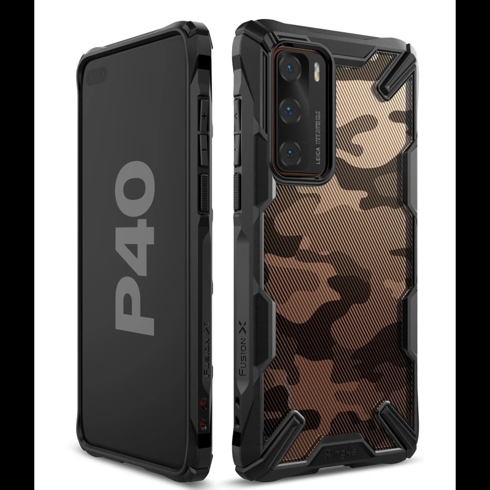 Ringke Tasche Fusion-X Huawei P40 Camo (Moro) Schwarz - 3