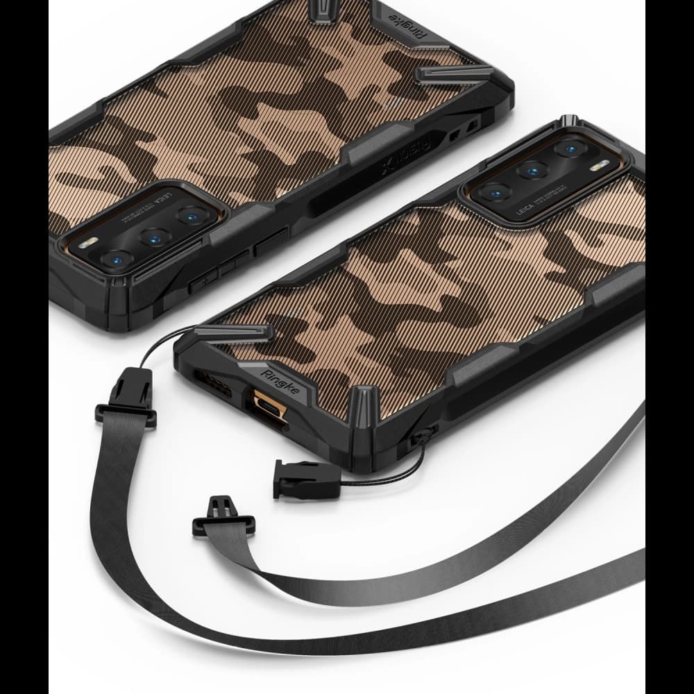 Ringke Tasche Fusion-X Huawei P40 Camo (Moro) Schwarz - 8