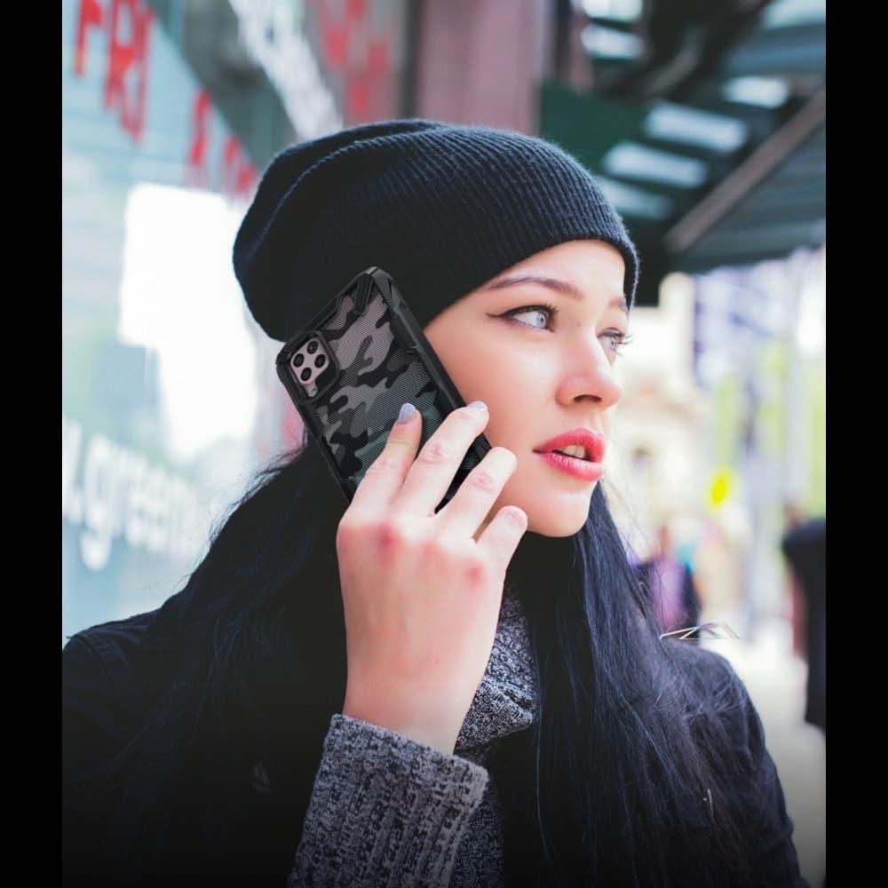 Ringke Tasche Fusion-X Huawei P40 Lite Camo (Moro) Schwarz - 7