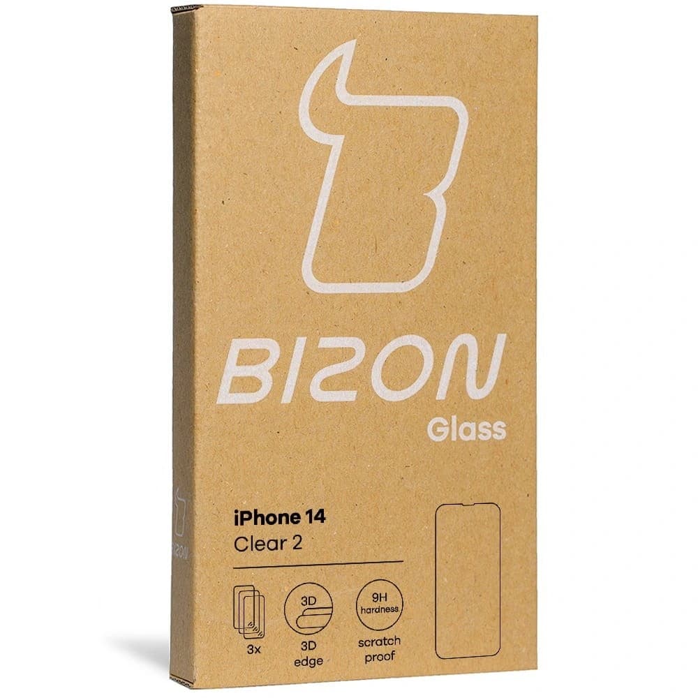 BIZON 3x Bildschirmglas + Kameraglas Apple iPhone 14 - 12