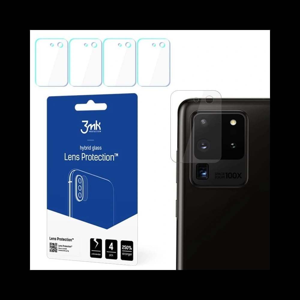 3MK Samsung Hybridglas für Kameraobjektiv Objektivschutz Galaxy S20 Ultra [4 PACK] - 1