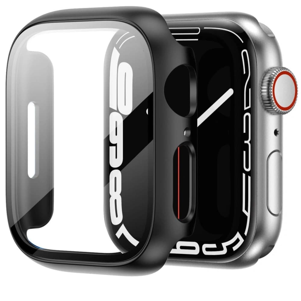 Bizon Case Case + Üveg Készlet Apple Watch 8/7 45mm fekete - 5