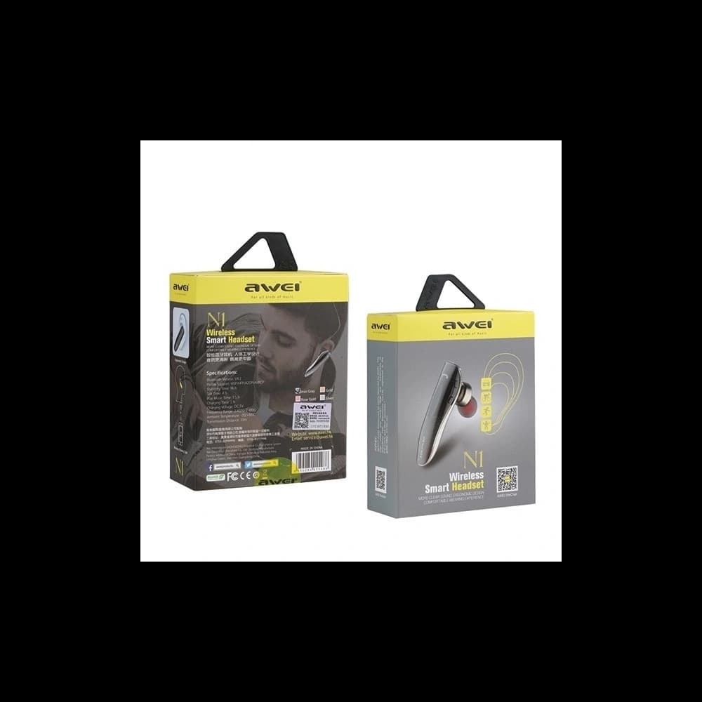 AWEI In-Ear Wireless Headset Bluetooth mono N1 grey - 5