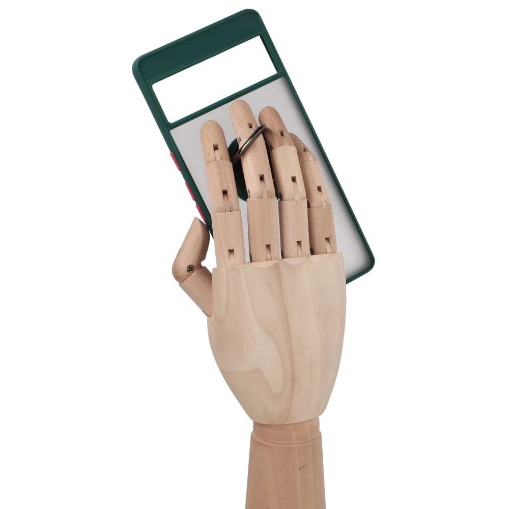 Bizon Case Hybrid Ring Google Pixel 7 Pro rauchig mit einem dunkelgrünen Rahmen - 8