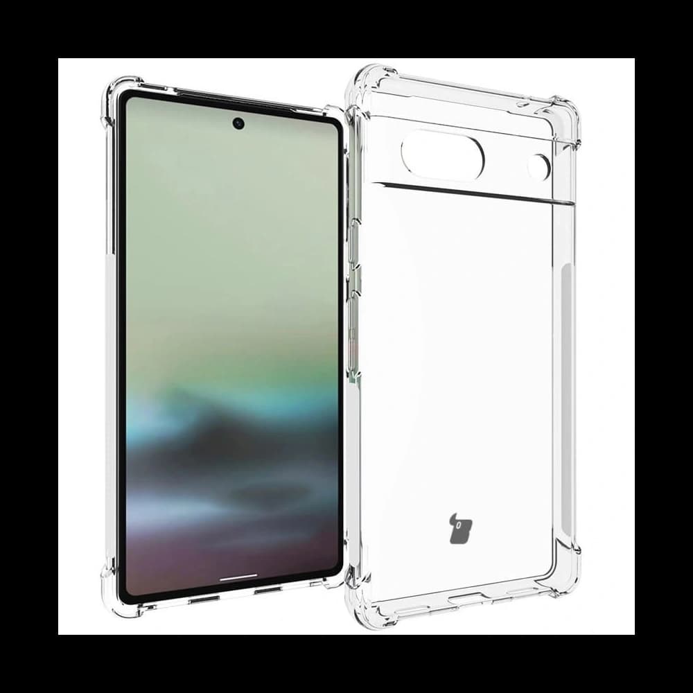 Bizon Case Clear Pack case + 2x screen glass + lens glass Google Pixel 7A clear - 3