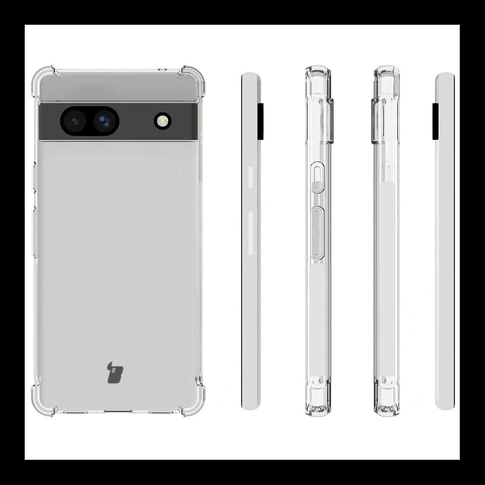 Bizon Case Clear Pack case + 2x screen glass + lens glass Google Pixel 7A clear - 4