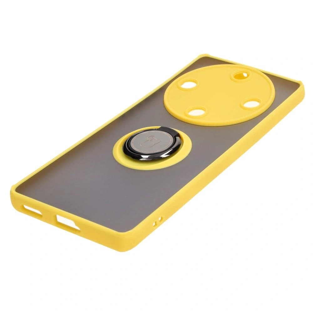 Bizon Case Hybrid Ring Honor Magic5 Lite füstös színben, sárga kerettel - 3