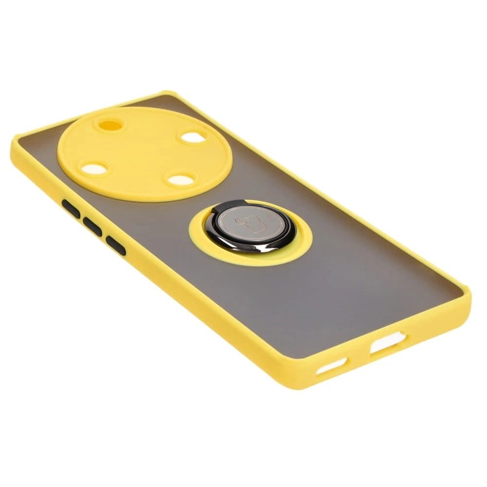 Bizon Case Hybrid Ring Honor Magic5 Lite füstös színben, sárga kerettel - 4