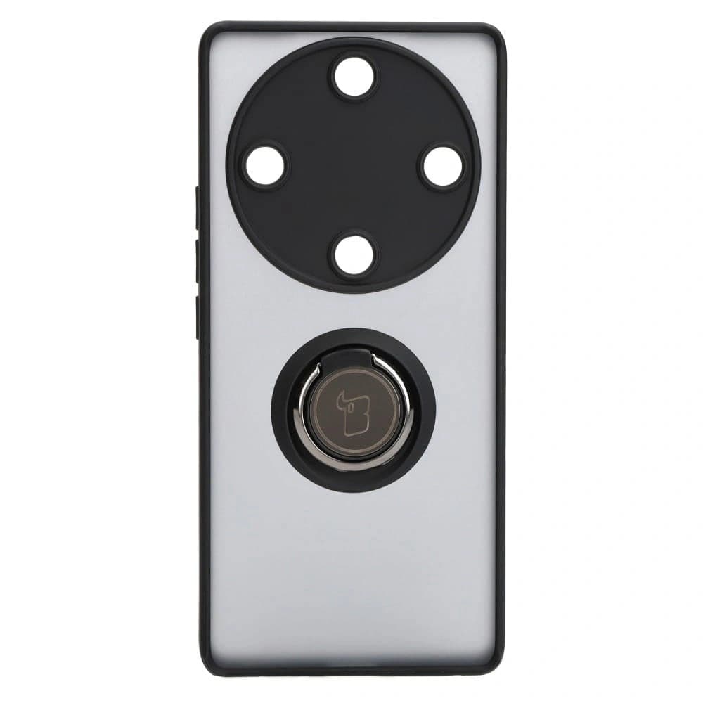 Caz Bizon Hybrid Ring Honor Magic5 Lite fumuriu cu un cadru negru - 2