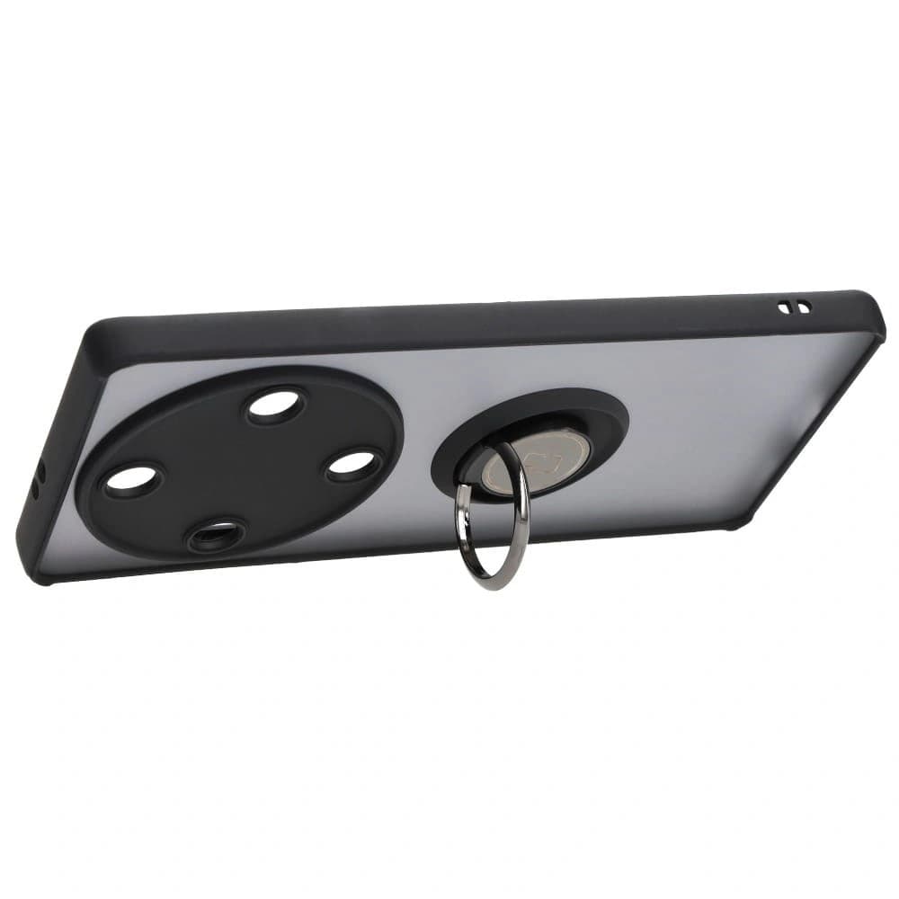 Caz Bizon Hybrid Ring Honor Magic5 Lite fumuriu cu un cadru negru - 5