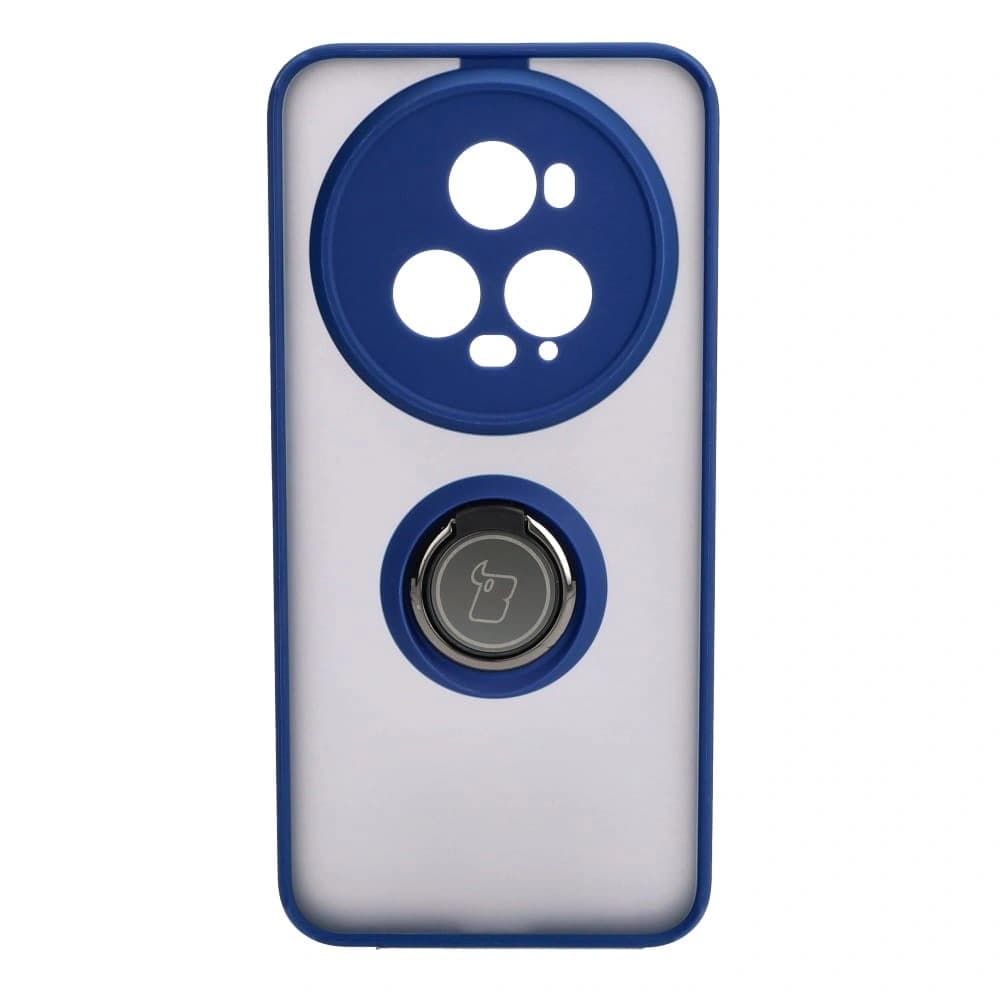 Etui s úchopem na prst Bizon Case Hybrid Ring pro Honor Magic5 Pro kouřové s modrým rámem - 2
