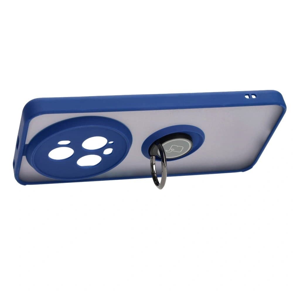 Etui s úchopem na prst Bizon Case Hybrid Ring pro Honor Magic5 Pro kouřové s modrým rámem - 5