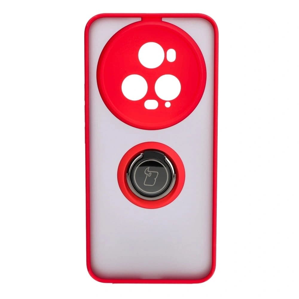 Bizon Case Hybrid Ring Honor Magic5 Pro rauchig mit einem roten Rahmen - 2