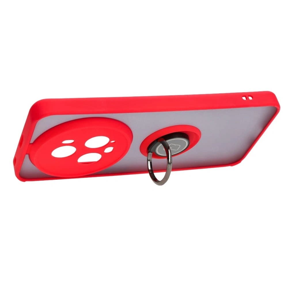 Bizon Case Hybrid Ring Honor Magic5 Pro rauchig mit einem roten Rahmen - 5