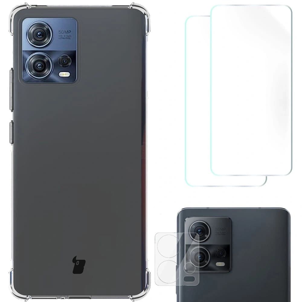 Bizon Case Clear Pack Hülle + 2x Bildschirmfolie + Linsenschutz für Motorola Moto Edge 30 Fusion klar - 1
