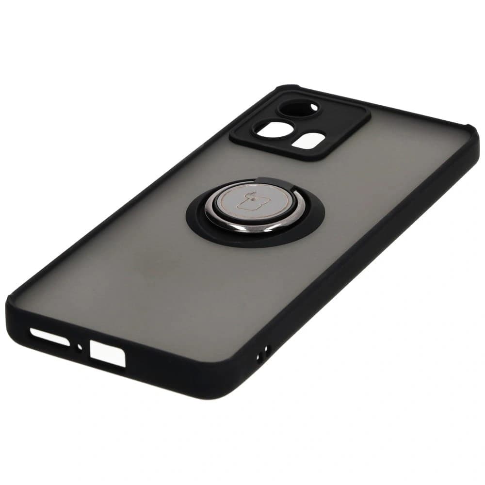 Bizon Case Hybrid Ring Motorola Edge 30 Fusion rauchig mit einem schwarzen Rahmen - 3