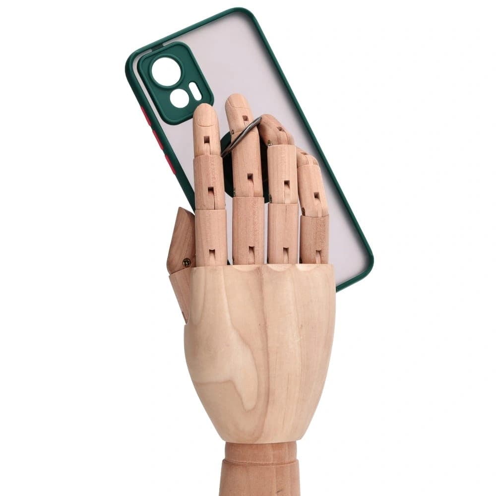 Bizon Case Hybrid Ring Motorola Edge 30 Neo rauchig mit einem dunkelgrünen Rahmen - 8