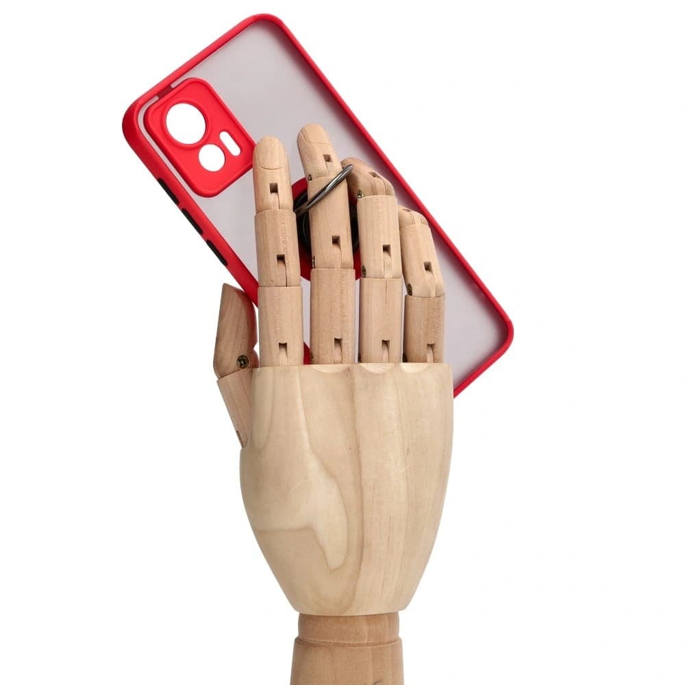 Etui z uchwytem na palec Bizon Case Hybrid Ring do Motorola Edge 30 Neo przydymione z czerwoną ramką - 8
