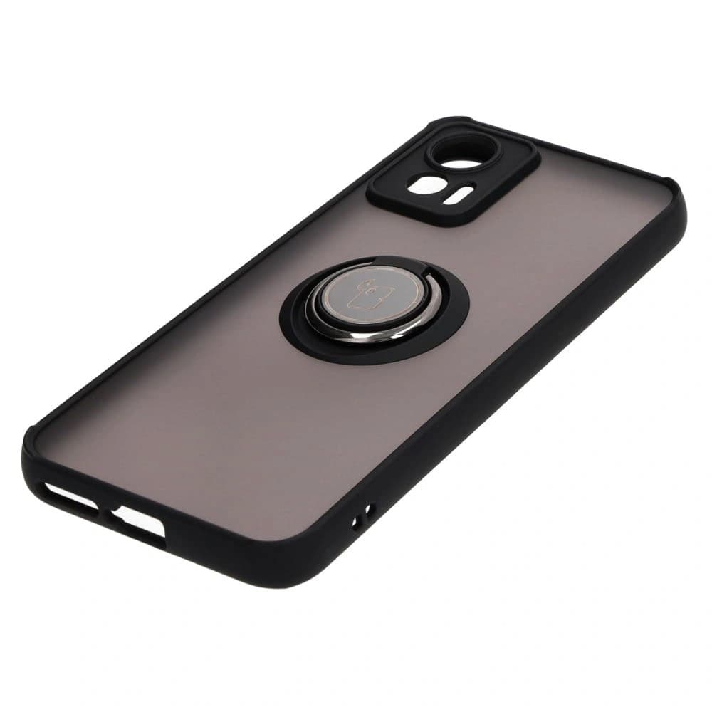 Bizon Case Hybrid Ring Motorola Edge 30 Neo smoky mit einem schwarzen Rahmen - 3