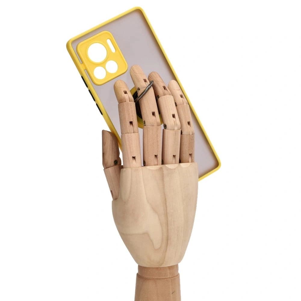 Bizon Case Hybrid Ring Motorola Edge 30 Ultra smoky with a yellow frame - 8