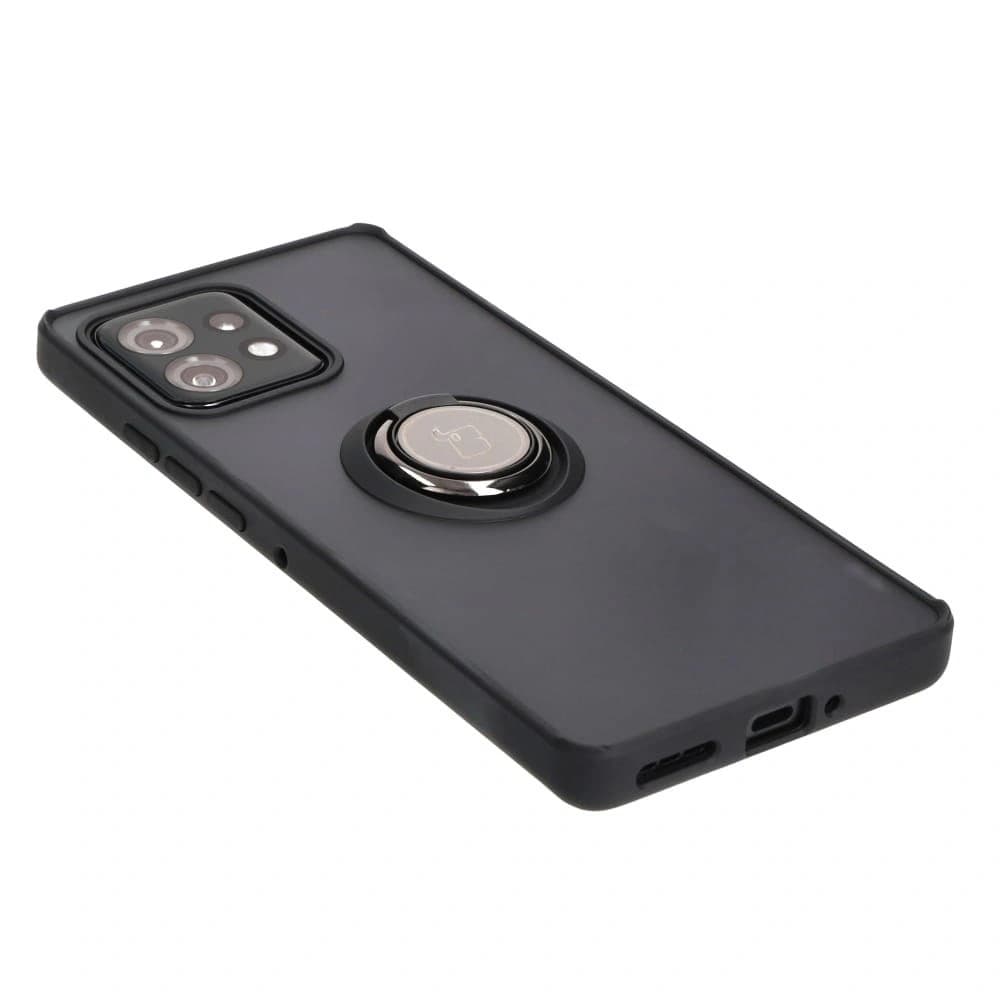 Bizon Case Hybrid Ring Motorola Edge 40 Pro smoky with a black frame - 4