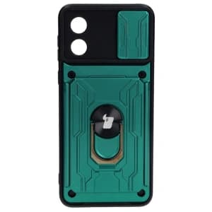 Bizon Case Camshield Card Slot Ring Motorola Moto E13 5G green