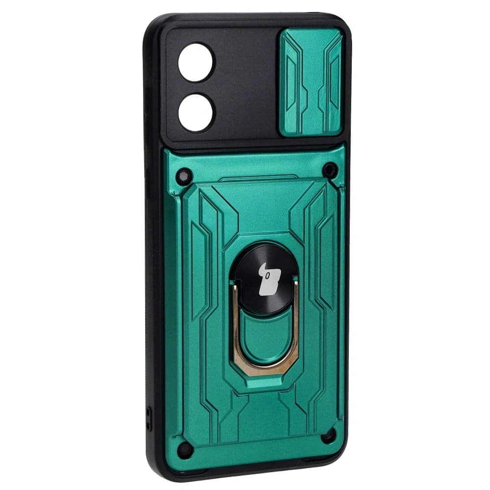 Bizon Case Camshield Card Slot Ring Motorola Moto E13 5G green - 2