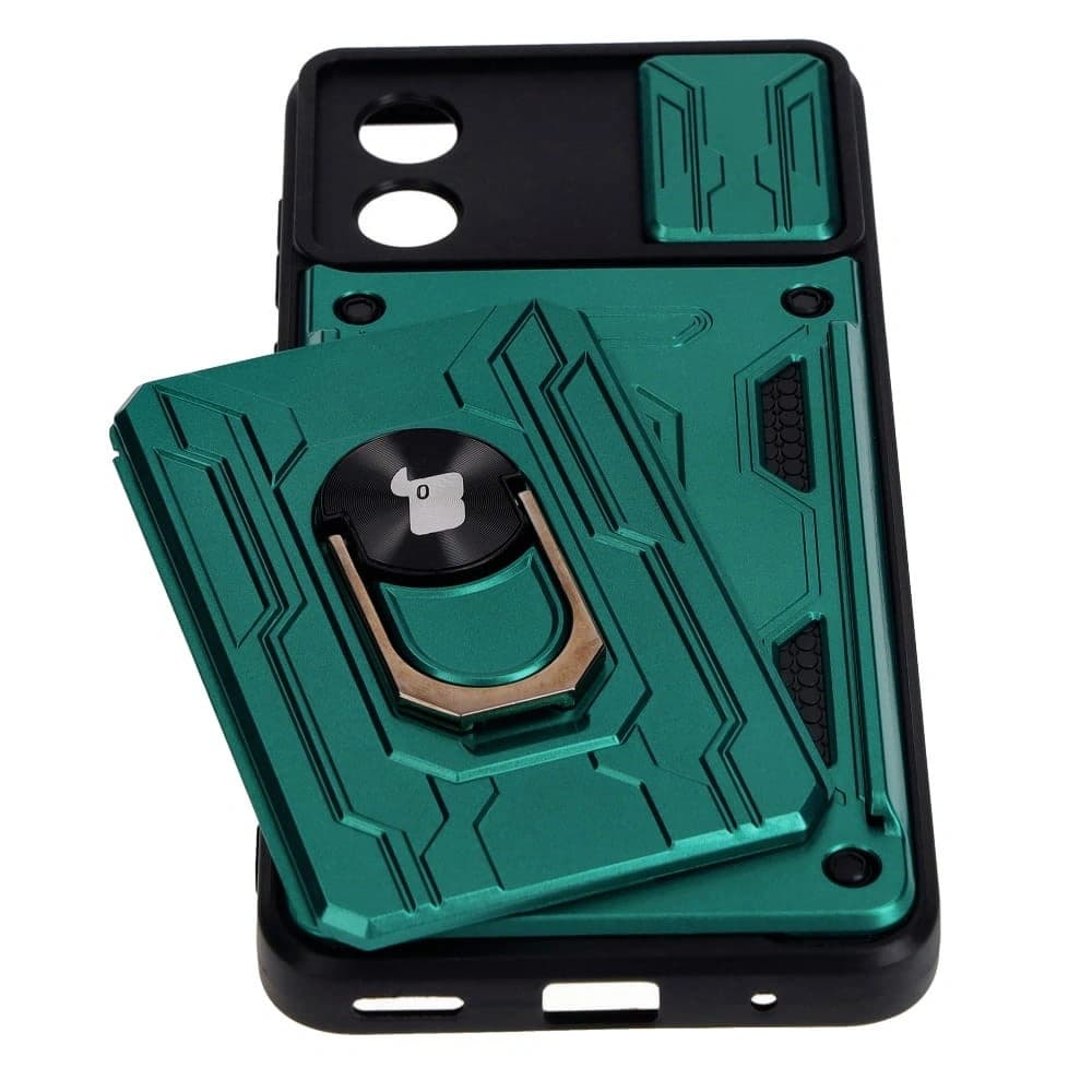 Bizon Case Camshield Card Slot Ring Motorola Moto E13 5G green - 3