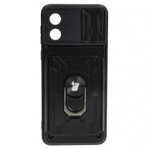 Bizon Case Camshield Card Slot Ring Motorola Moto E13 5G black