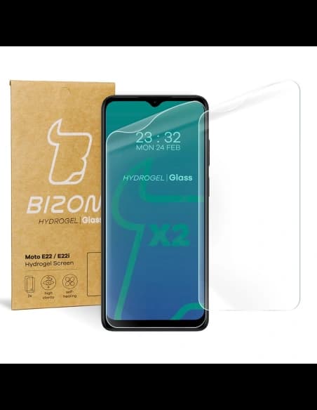 Folia hydrożelowa na ekran Bizon Glass Hydrogel do Motorola Moto E22 / E22i [2 PACK]