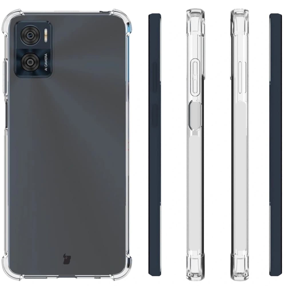 Bizon Case Clear Pack Hülle + 2x Bildschirmfolie Motorola Moto E22 / E22i klar - 4