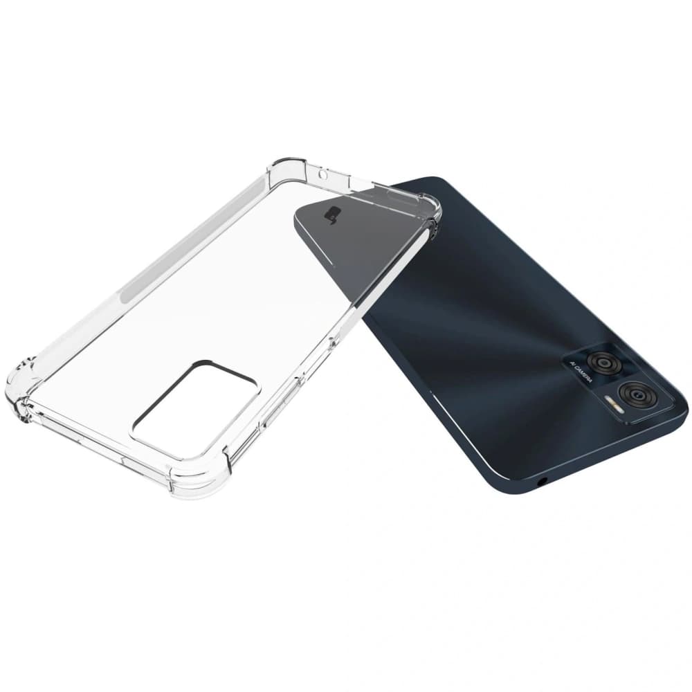 Bizon Case Clear Pack Hülle + 2x Bildschirmfolie Motorola Moto E22 / E22i klar - 5