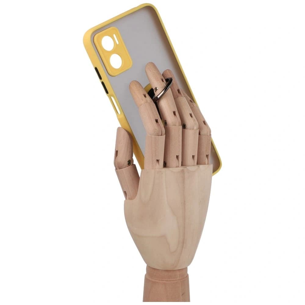 Bizon Case Hybrid Ring Motorola Moto E22 / E22i rauchig mit einem gelben Rahmen - 8