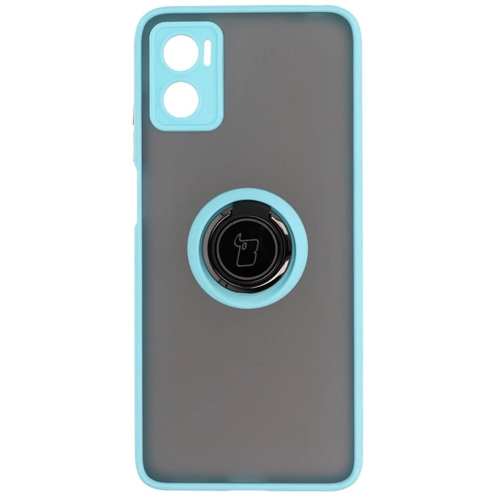 Bizon Case Hybrid Ring Motorola Moto E22 / E22i rauchig mit einem hellblauen Rahmen - 2
