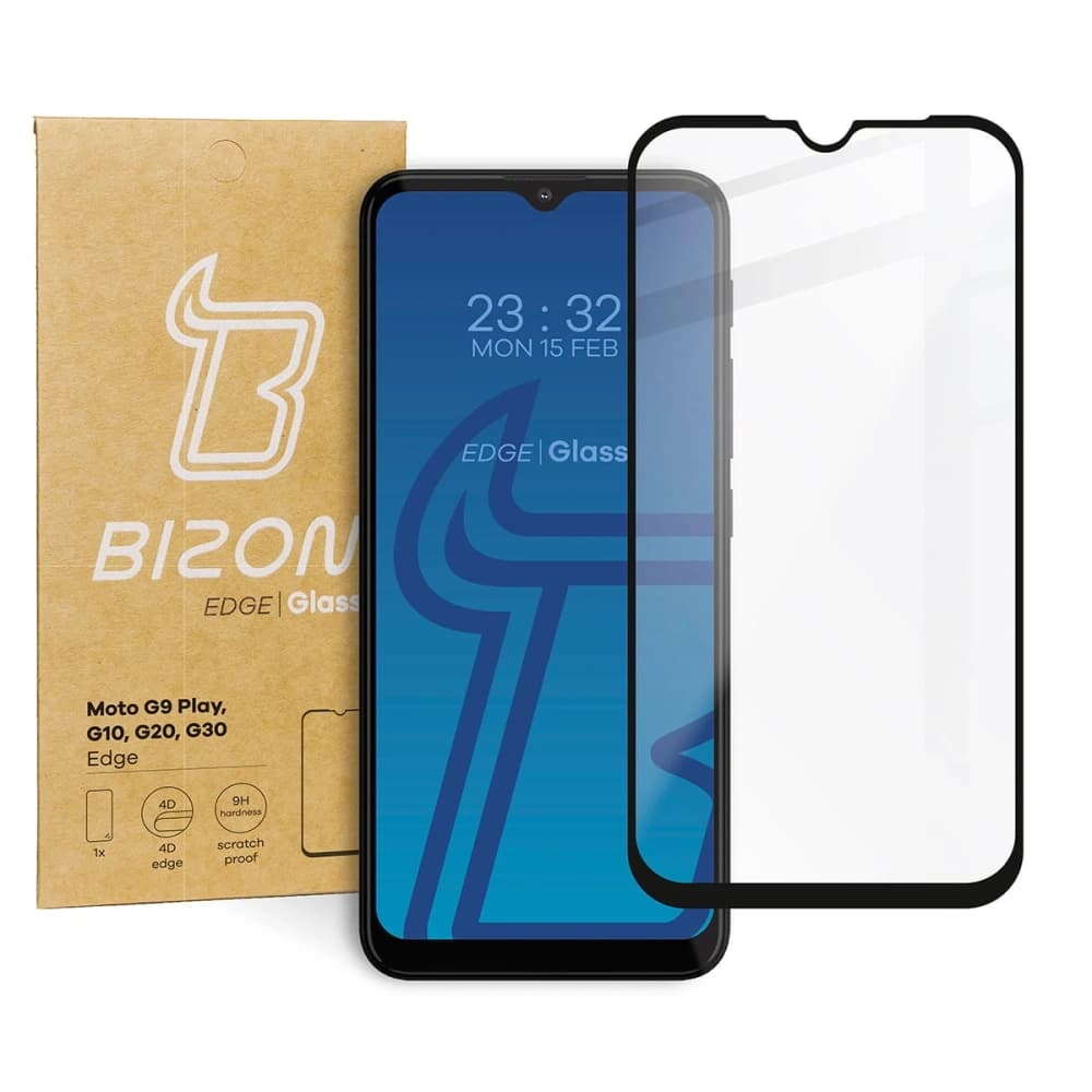 Bizon Glass Edge Moto G10 / G20 / G30 / G9 Play negru - 1