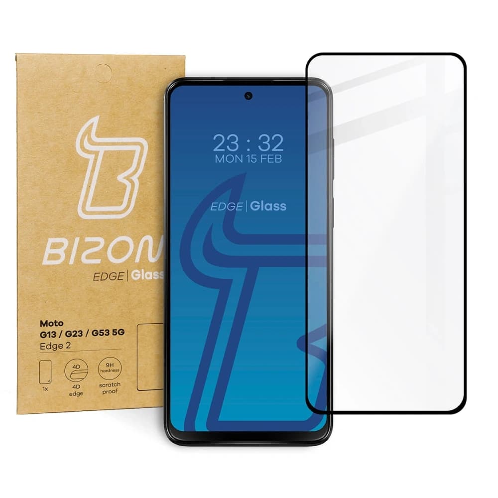 Bizon Glass Edge 2 Moto G13 / G23 / G53 5G black - 1