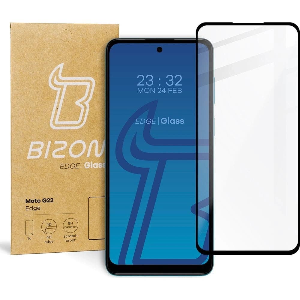 Bizon Glass Edge Moto G22 negru - 1