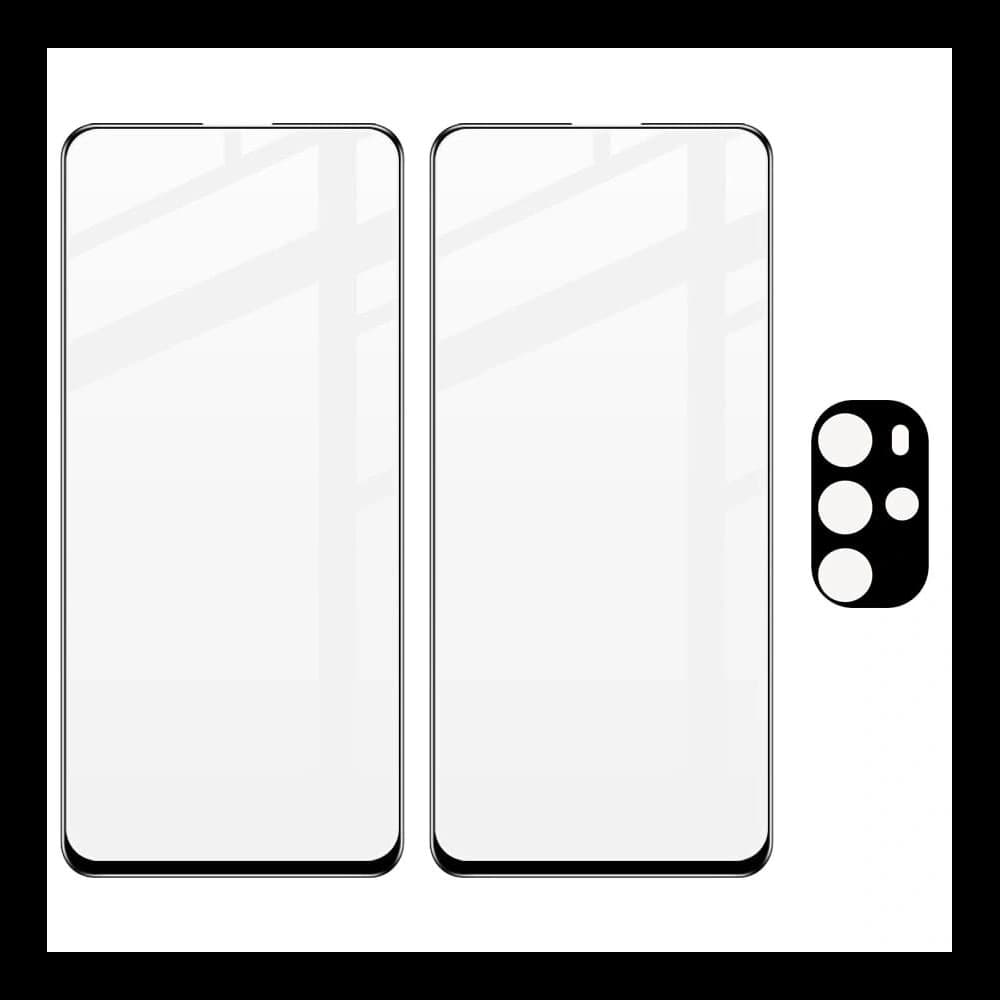 Bizon Glass Edge edzett üveg - [2 PACK] + lencsevédő Motorola Moto G22 fekete - 5