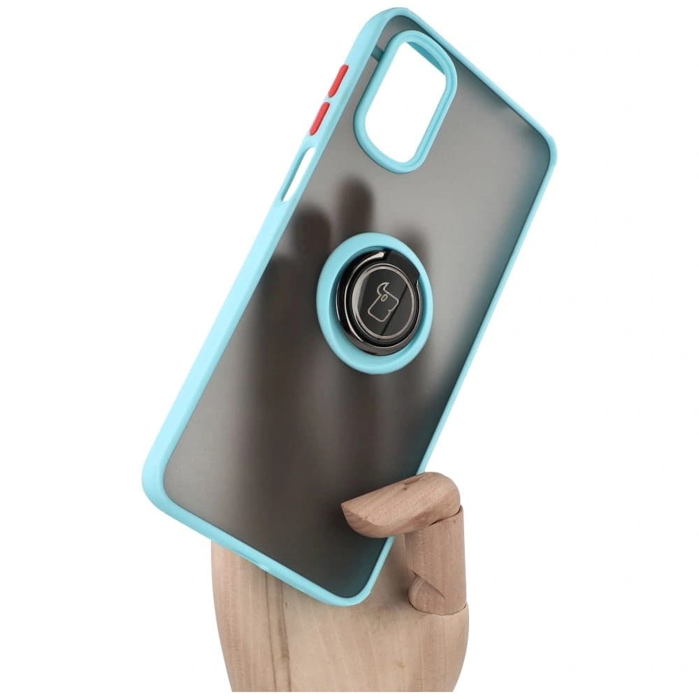 Bizon Case Hybrid Ring Motorola Moto G22 / E32 / E32s füstszínű, világoskék kerettel - 1